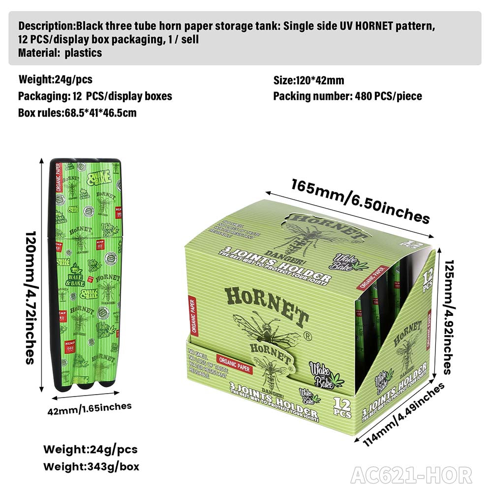 HORNET brand black three-tube horn paper storage tank 23g/pcs