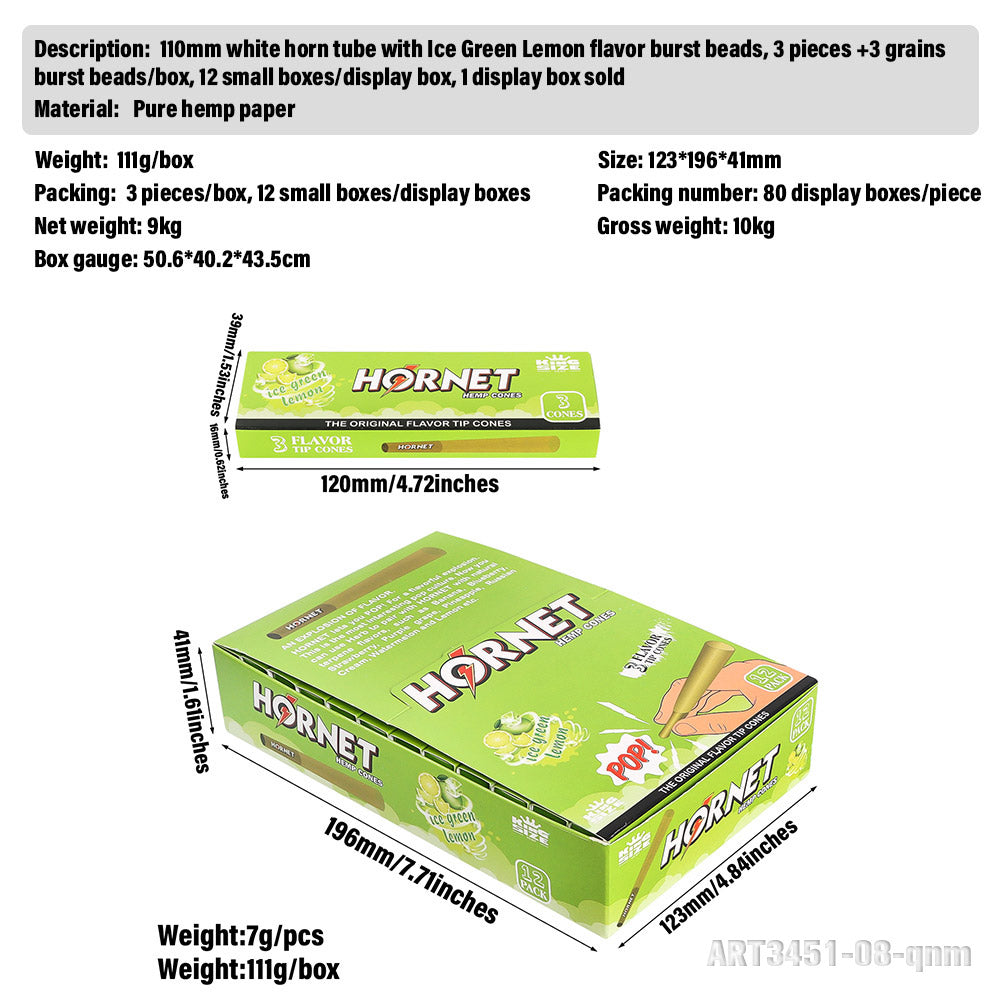 HORNET 110mm white horn tube 110mm 12 small boxes/display box