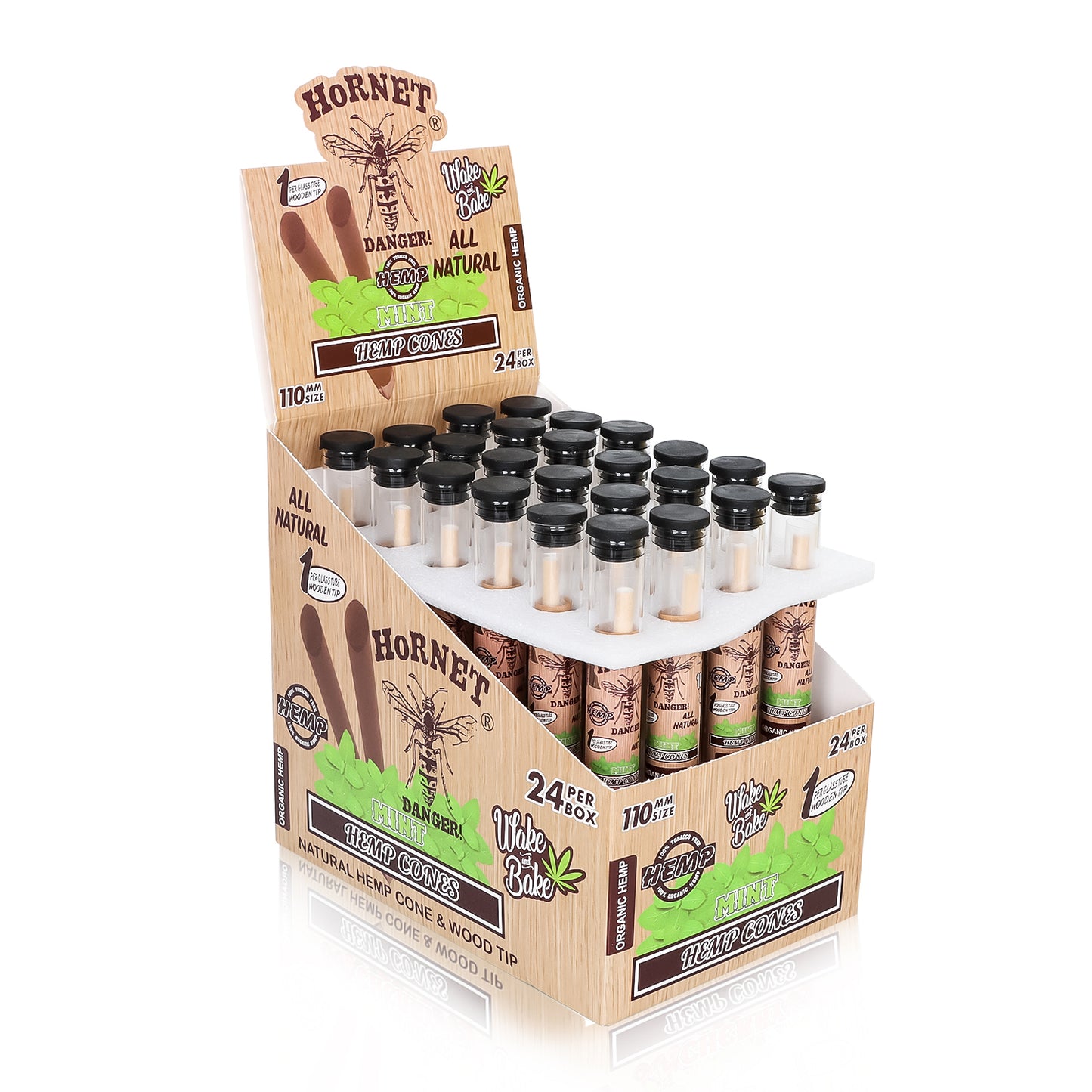 HORNET series 10MM with wood filter mint flavor 24 boxes in a box