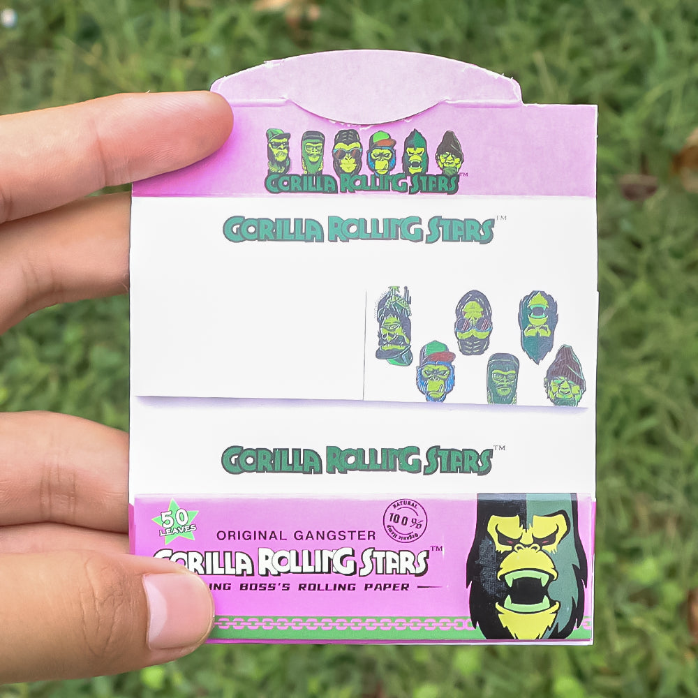 GORILLA ROLLING STARS series 78mm transparent rolling paper with filter paper