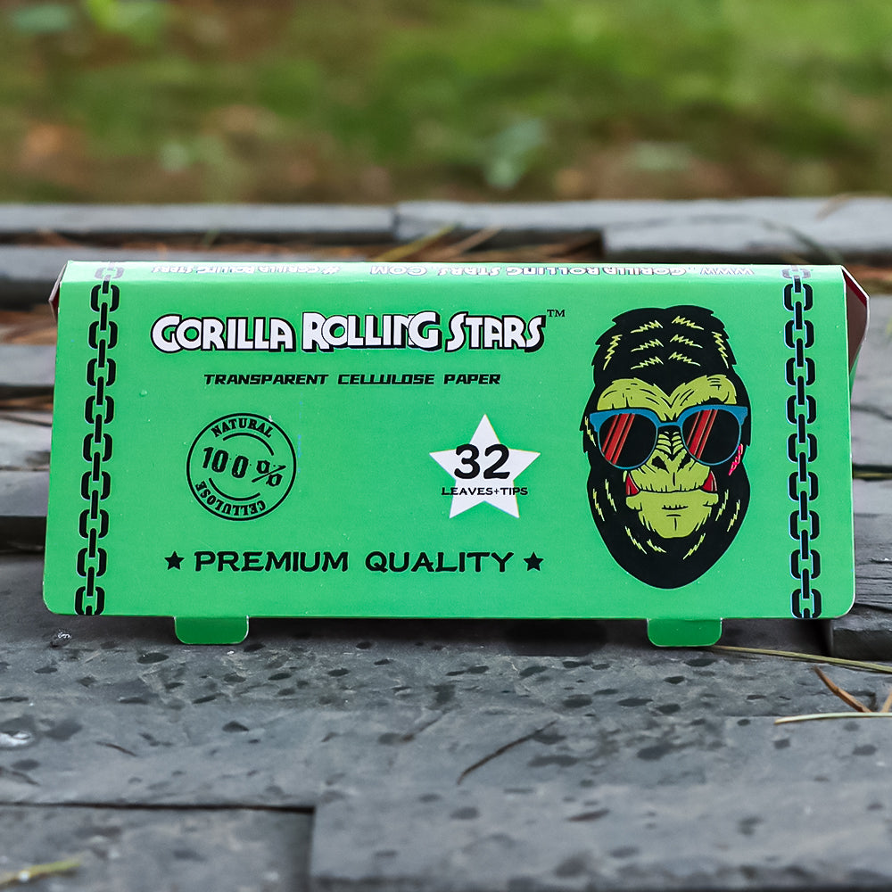 GORILLA ROLLING STARS series 78mm transparent rolling paper with filter paper
