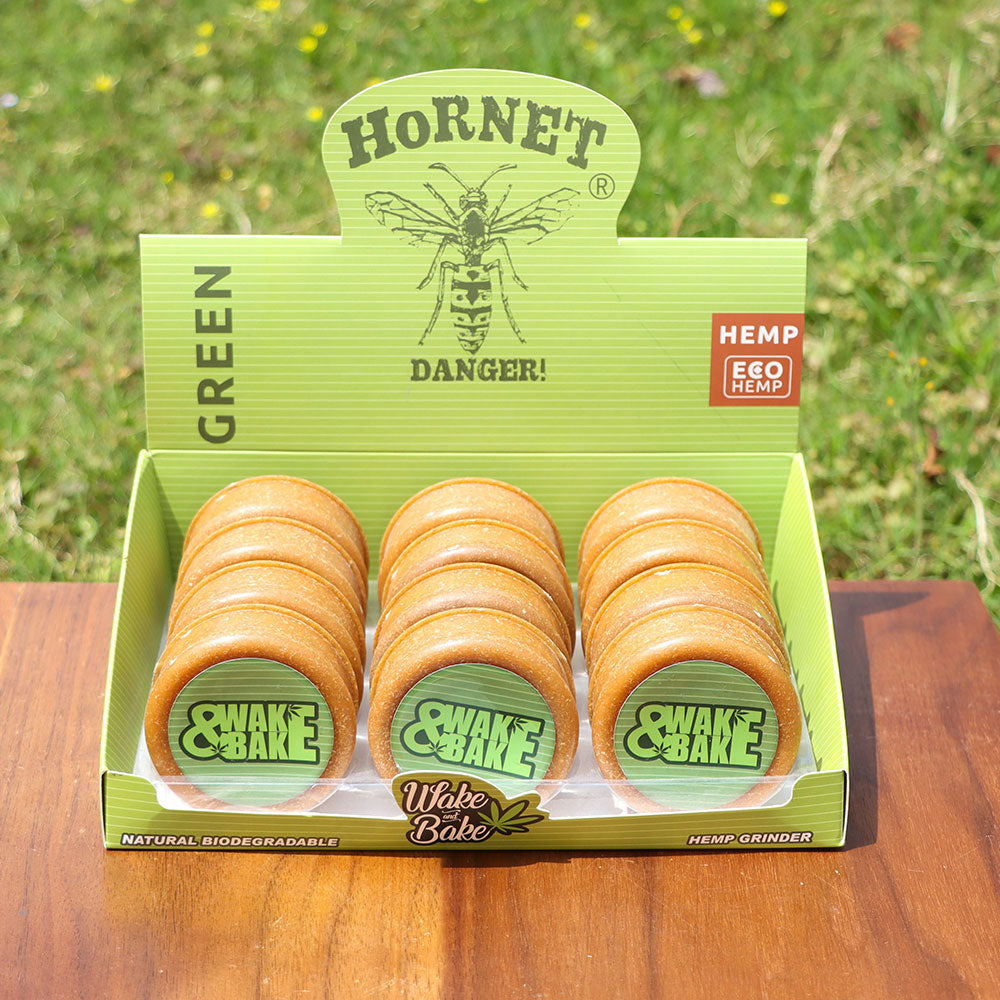 HORNET Biodegradable Plastic Herb Grinder, 2 Layers Ø 63 Size Plant Fiber Grinder, Portable Smoker Grinder, 12 PCS / Box
