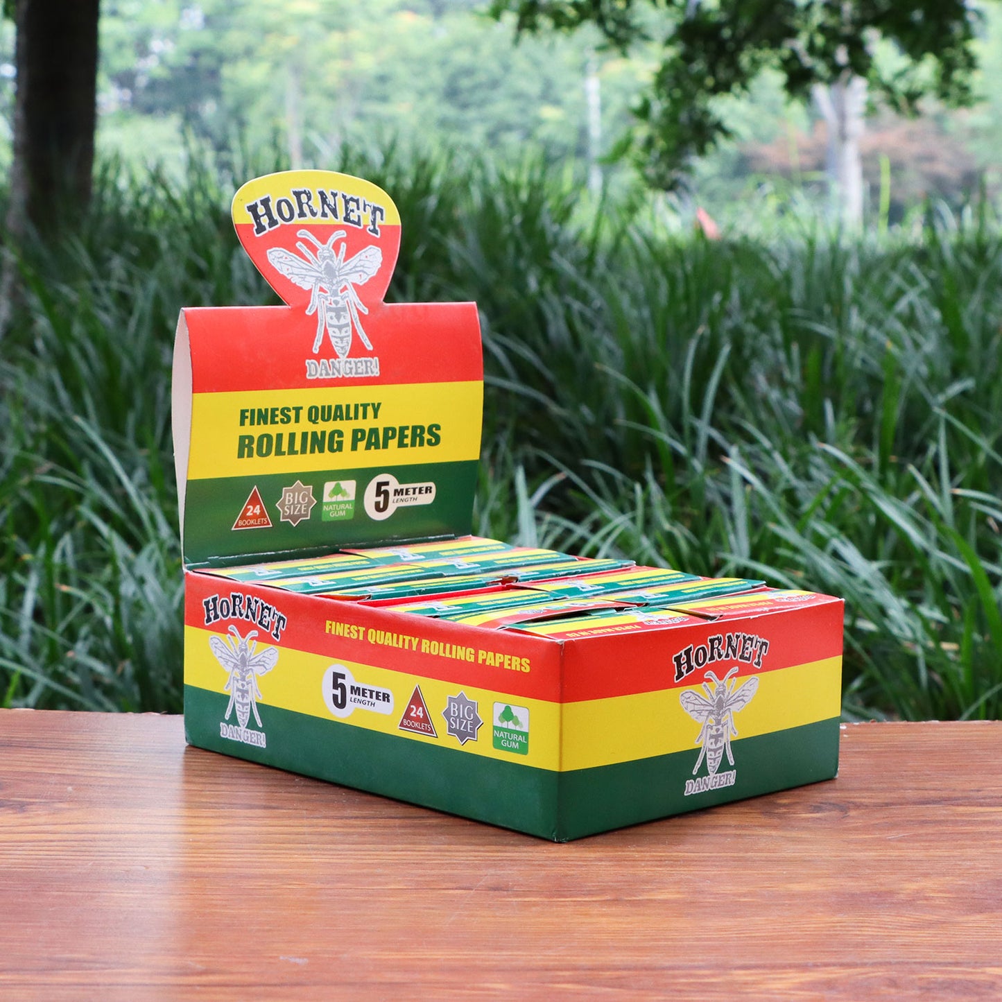 HORNET Rasta Style Rolling Paper Rolls, 5 m Free Rolling Papers, Organic Rolling Paper Rolls, 24 PCS / Box