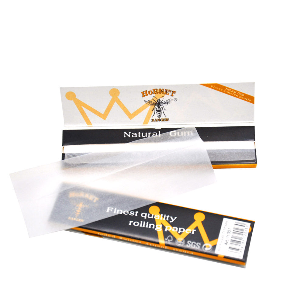 HORNET King Size Slim Cigarette Rolling Papers, Organic Natural Rolling Paper, White Rolling Papers, 32 Piece / Pack 50 Pack / Box
