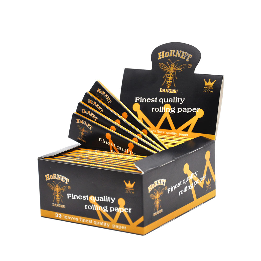 HORNET King Size Slim Cigarette Rolling Papers, Organic Natural Rolling Paper, White Rolling Papers, 32 Piece / Pack 50 Pack / Box