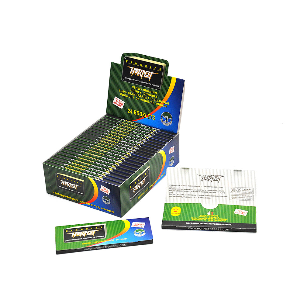 HORNET Silvery Transparent Cellulose Rolling Papers, King Size Clear Rolling Paper, 50 Pieces / Pack 24 Packs / Box