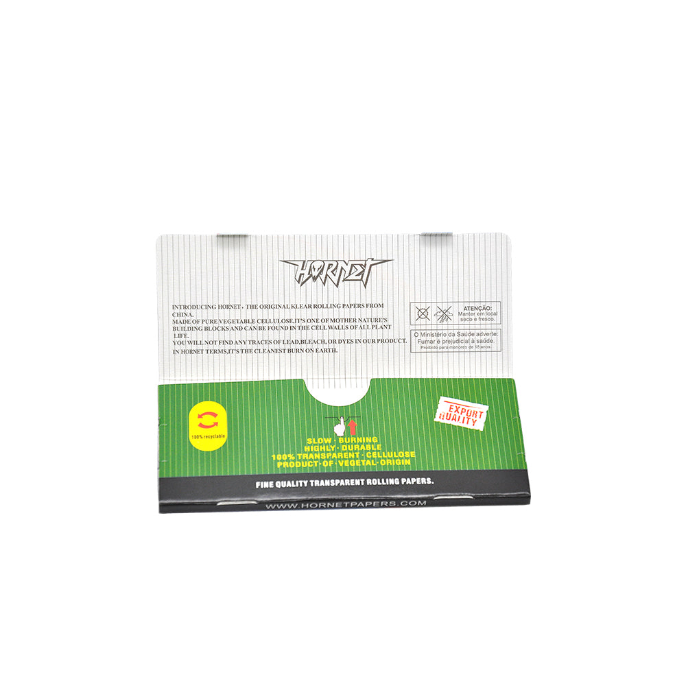 HORNET Silvery Transparent Cellulose Rolling Papers, King Size Clear Rolling Paper, 50 Pieces / Pack 24 Packs / Box