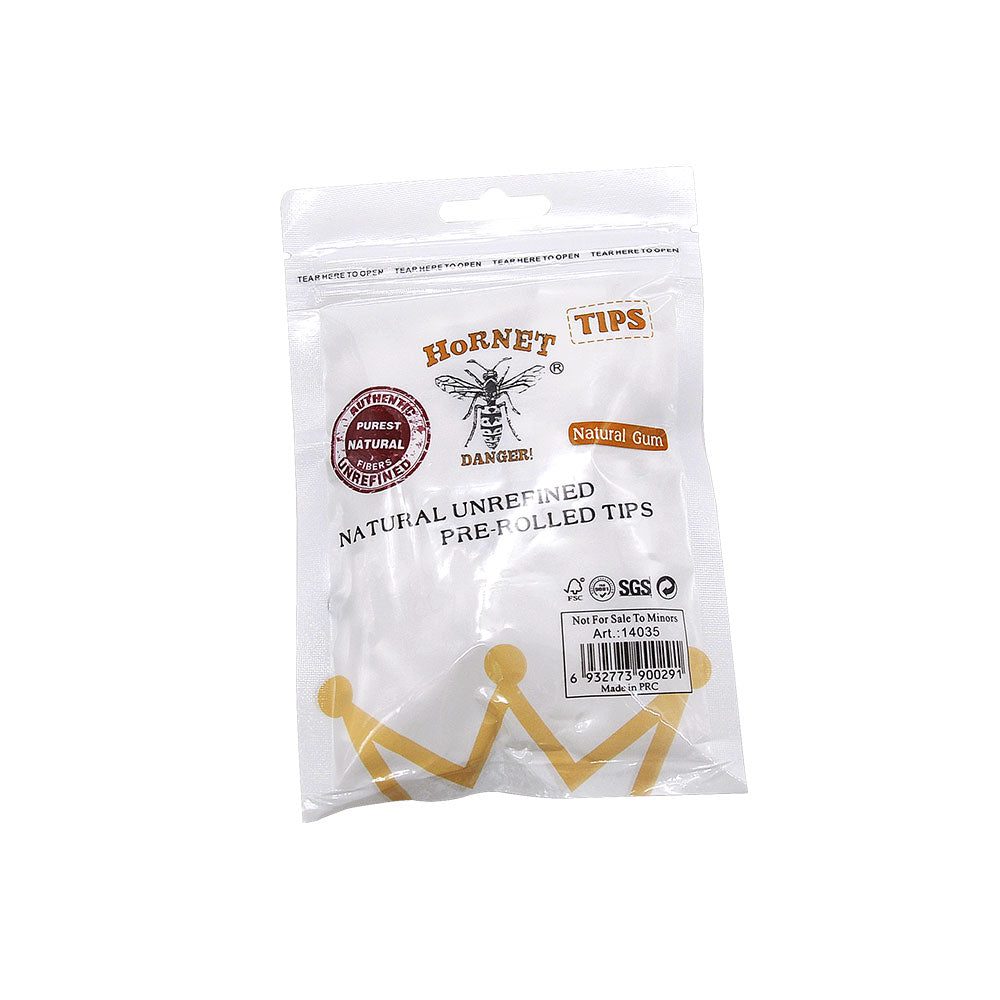 HORNET Ø 5 Pre Rolled Tips, White Organic Cigarette Rolling Tips, 150 Tips / Pack