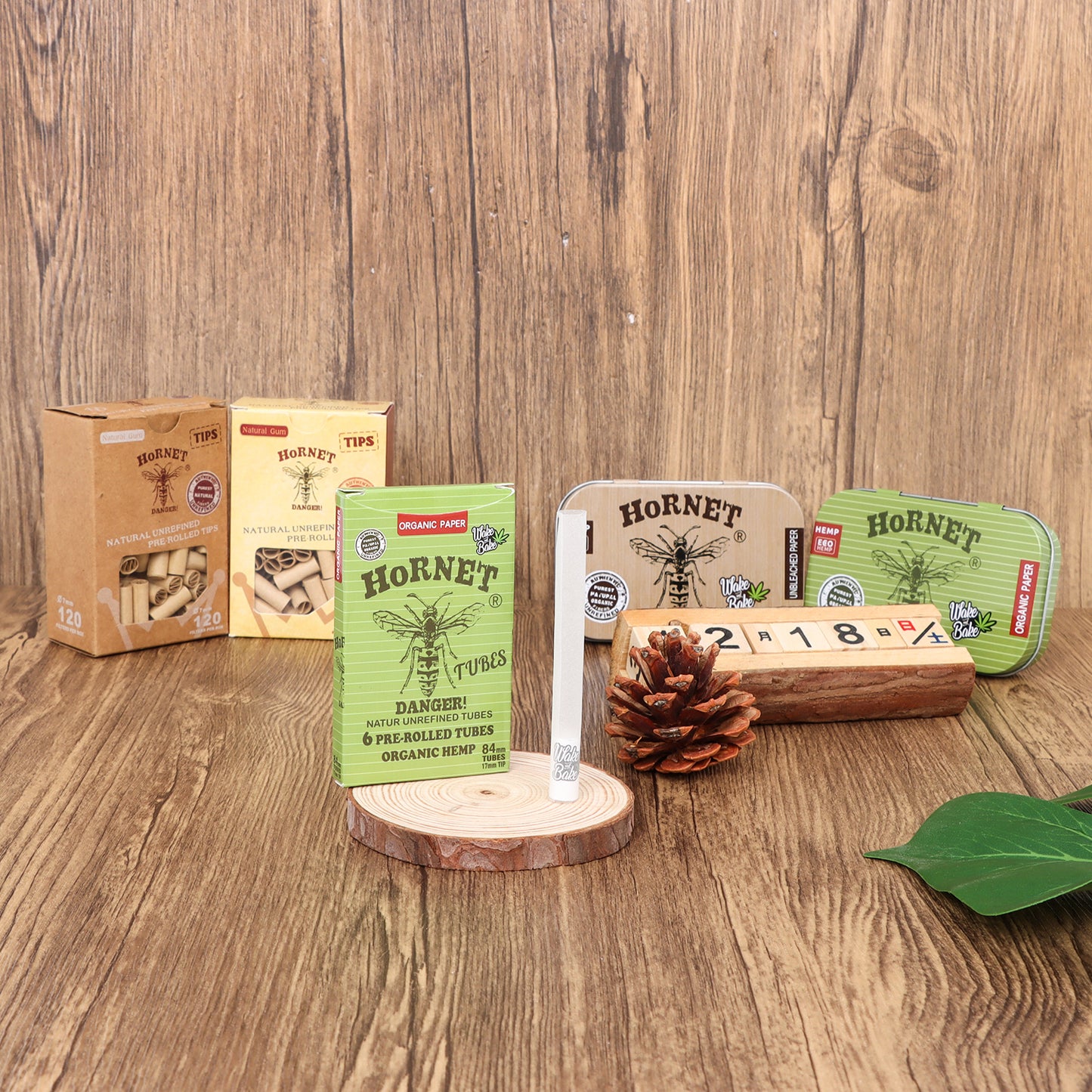 HORNET 84 mm Pre Rolled Cones, Natural Rolling Cones, Slow Burning Pre Rolled Rolling Paper, 6 PCS / Pack 30 Packs / Box