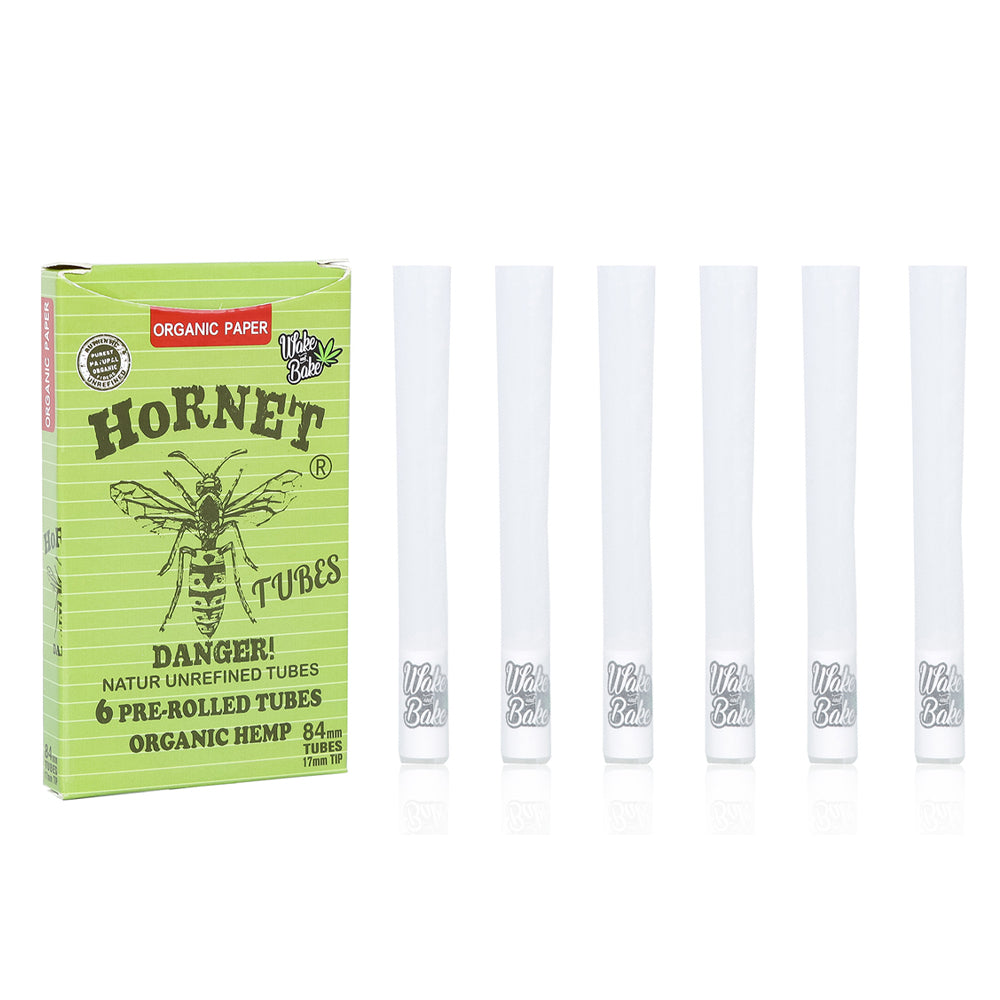 HORNET 84 mm Pre Rolled Cones, Natural Rolling Cones, Slow Burning Pre Rolled Rolling Paper, 6 PCS / Pack 30 Packs / Box