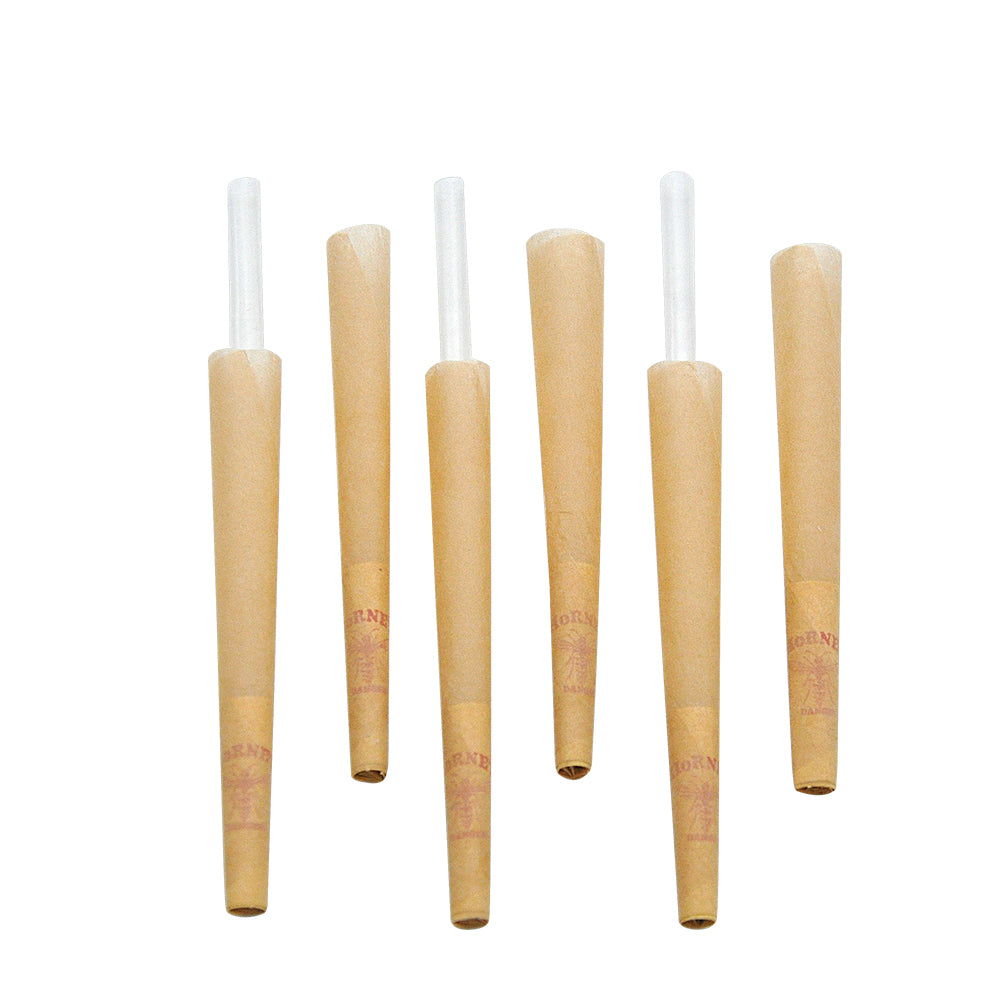 HORNET 1 1/4 Size Pre Rolled Cones, Natural Rolling Cones, Slow Burning Pre Rolled Rolling Paper, 6 PCS / Pack 24 Packs / Box