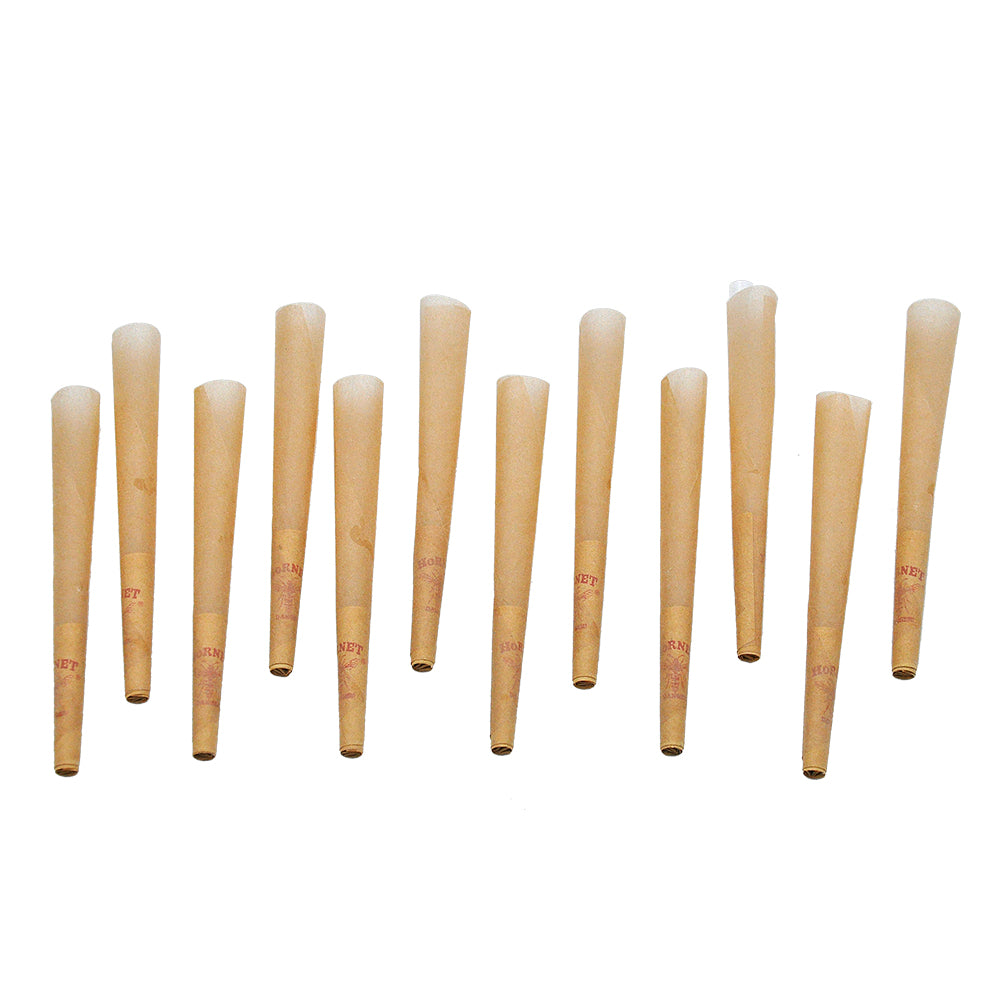 HORNET 1 1/4 Size Pre Rolled Cones, Natural Rolling Cones, Slow Burning Pre Rolled Rolling Paper, 12 PCS / Pack 24 Packs / Box