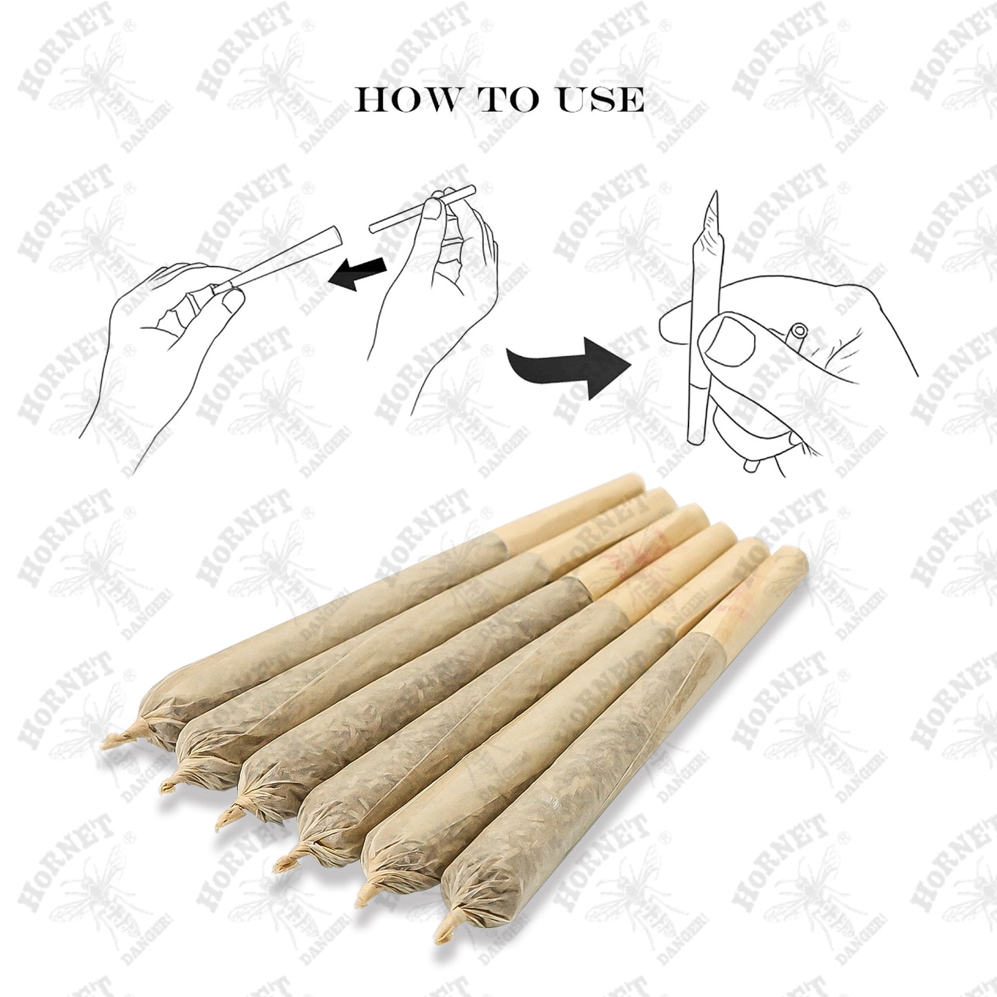 HORNET King Size Brown Pre Rolled Cones, Organic Rolling Cones With Tips, Slow Burning Pre Rolled Rolling Paper, 100 Pack