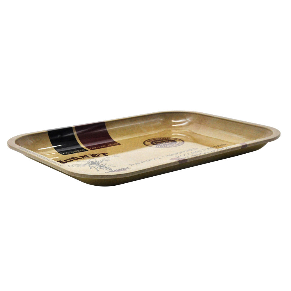 HORNET Tinplate Rolling Tray, 12” x 8.8” Cigarette Rolling Tray, Smooth Rounded Edge Rolling Paper Tray