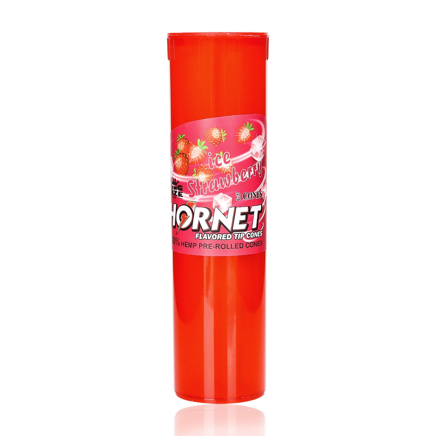 HORNET Strawberry Flavors Pre Rolled Cones, King Size Pre Rolled Rolling Paper With Tips, Slow Burning Rolling Cones & Flavored Pop, 3 PCS / Tube, 12 Tubes / Box