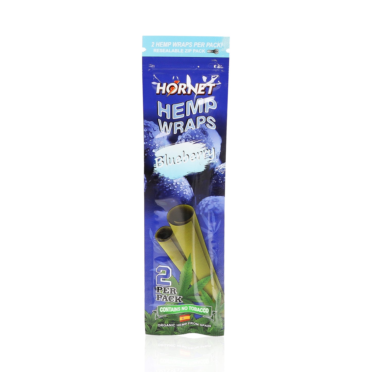 Hornet Blueberry Flavoured Hemp Blunt Wraps 30 Hemp Wraps Per Box