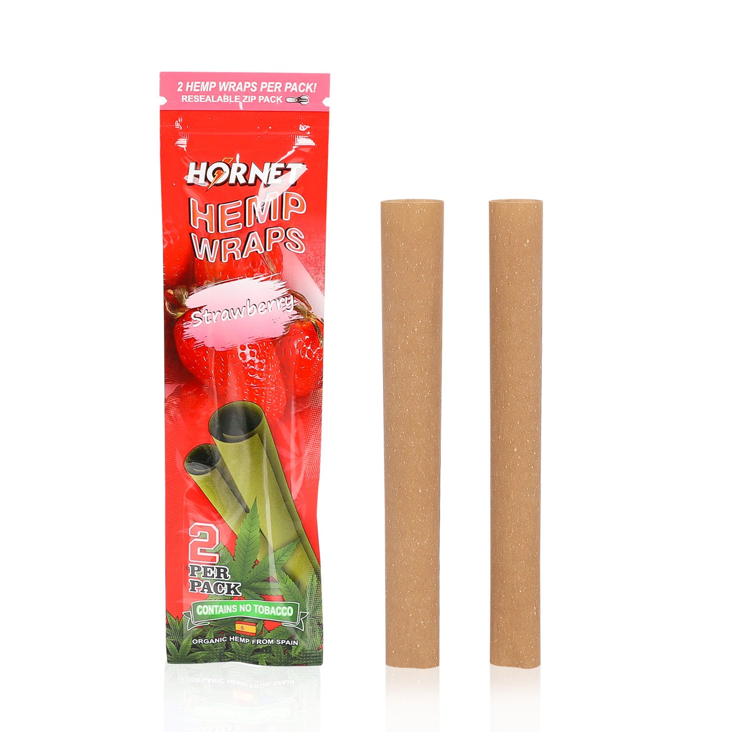 Hornet Strawberry Flavoured Hemp Blunt Wraps 30 Hemp Wraps Per Box