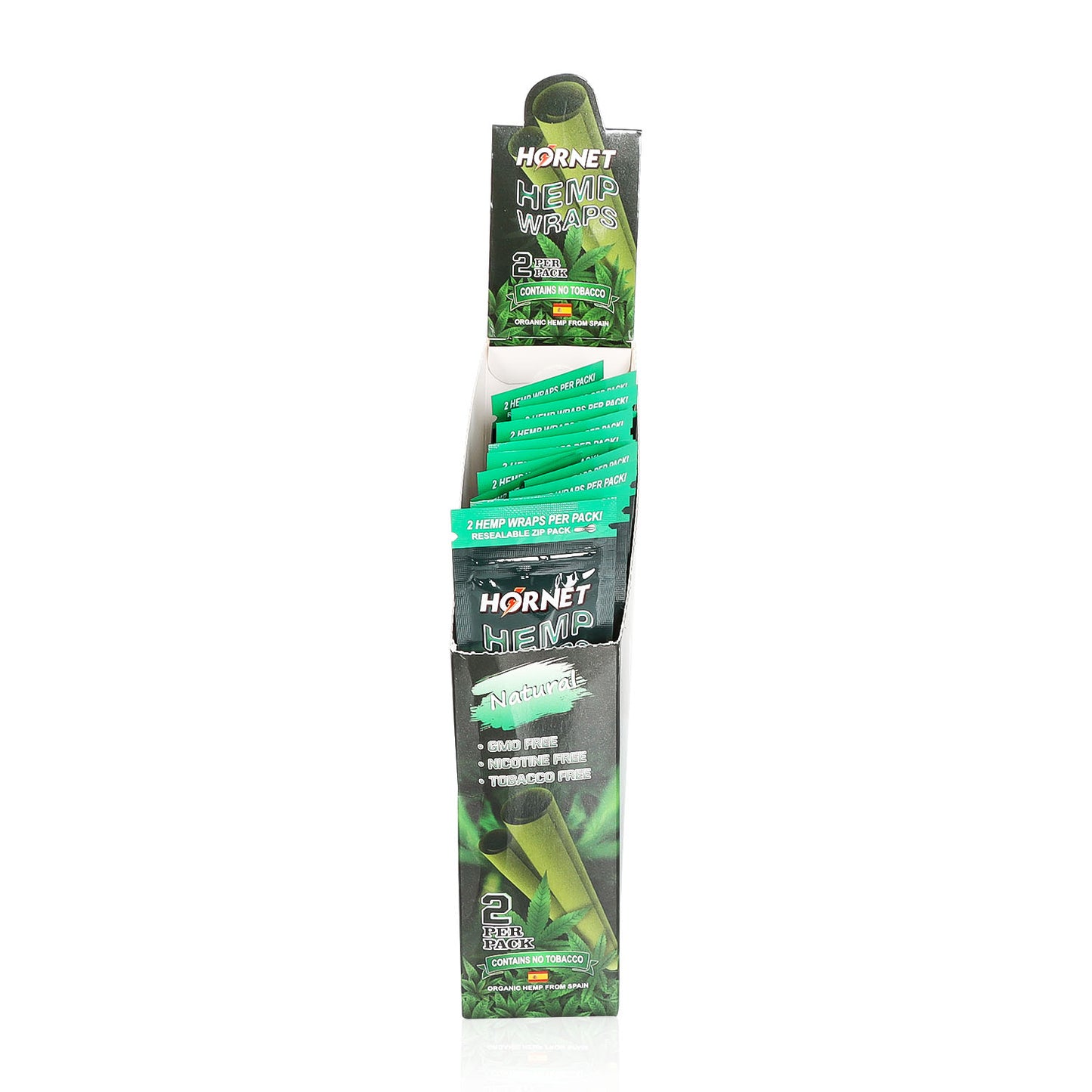 Hornet Organic Flavoured Hemp Blunt Wraps 30 Hemp Wraps Per Box