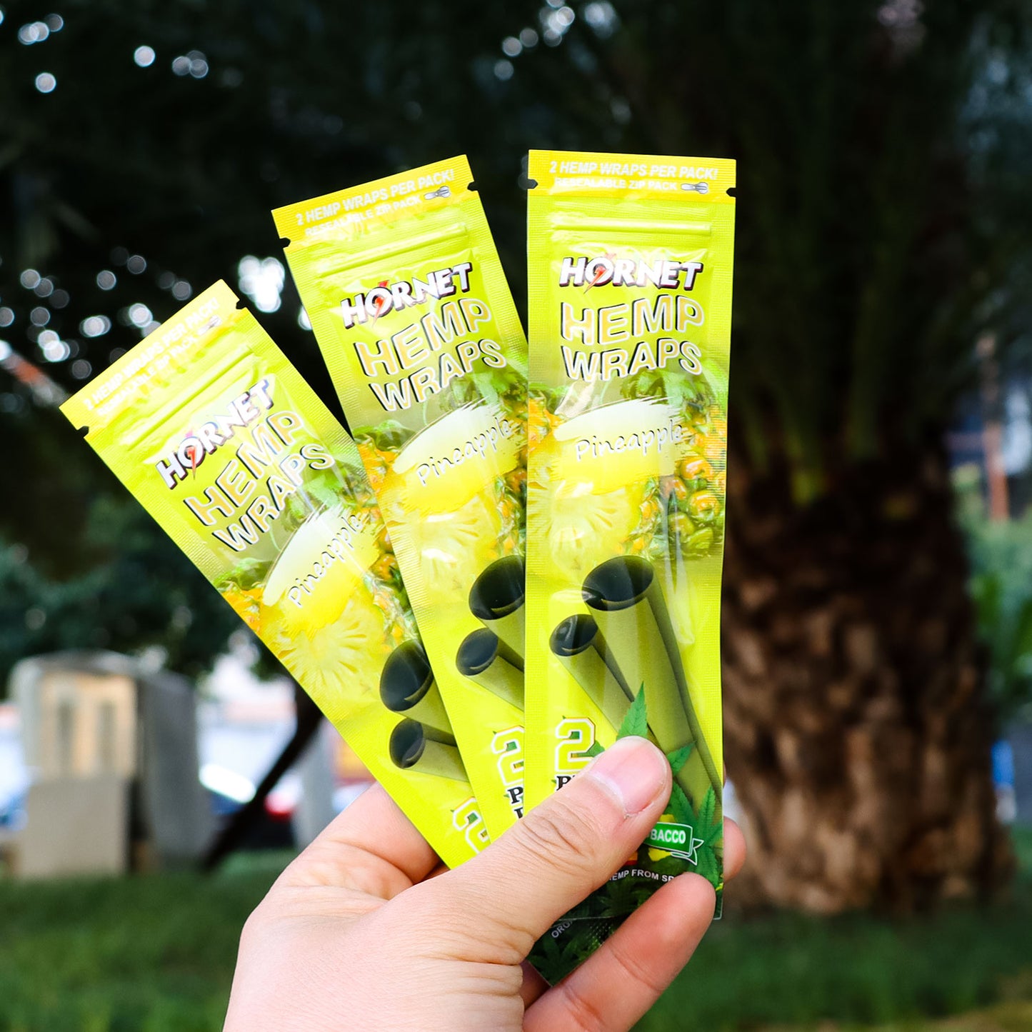 Hornet Pineapple Flavoured Hemp Blunt Wraps 30 Hemp Wraps Per Box