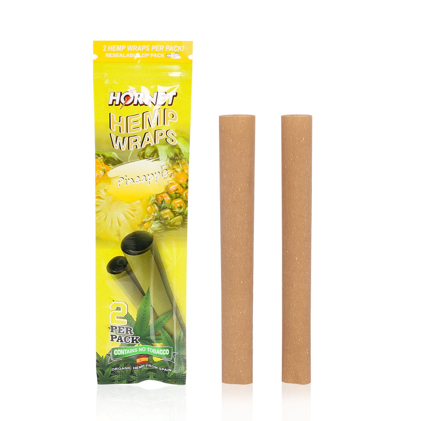Hornet Pineapple Flavoured Hemp Blunt Wraps 30 Hemp Wraps Per Box