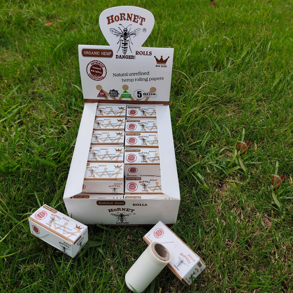 HORNET 5 m Free Rolling Papers, Organic White Rolling Paper, 24 PCS / Box