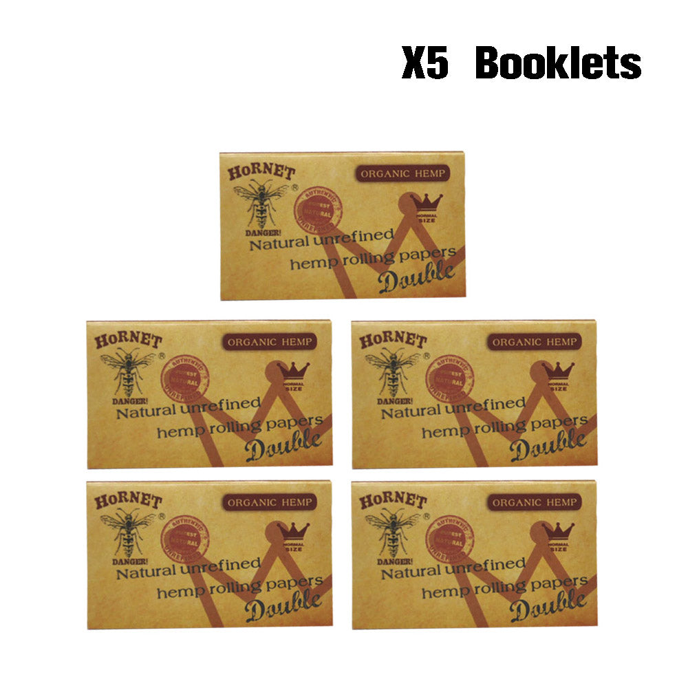 HORNET 70 mm Rolling Papers, Natural Slim Rolling Papers, Brown Organic Rolling Paper, 100 Leaves / Pack 25 Pack / Box