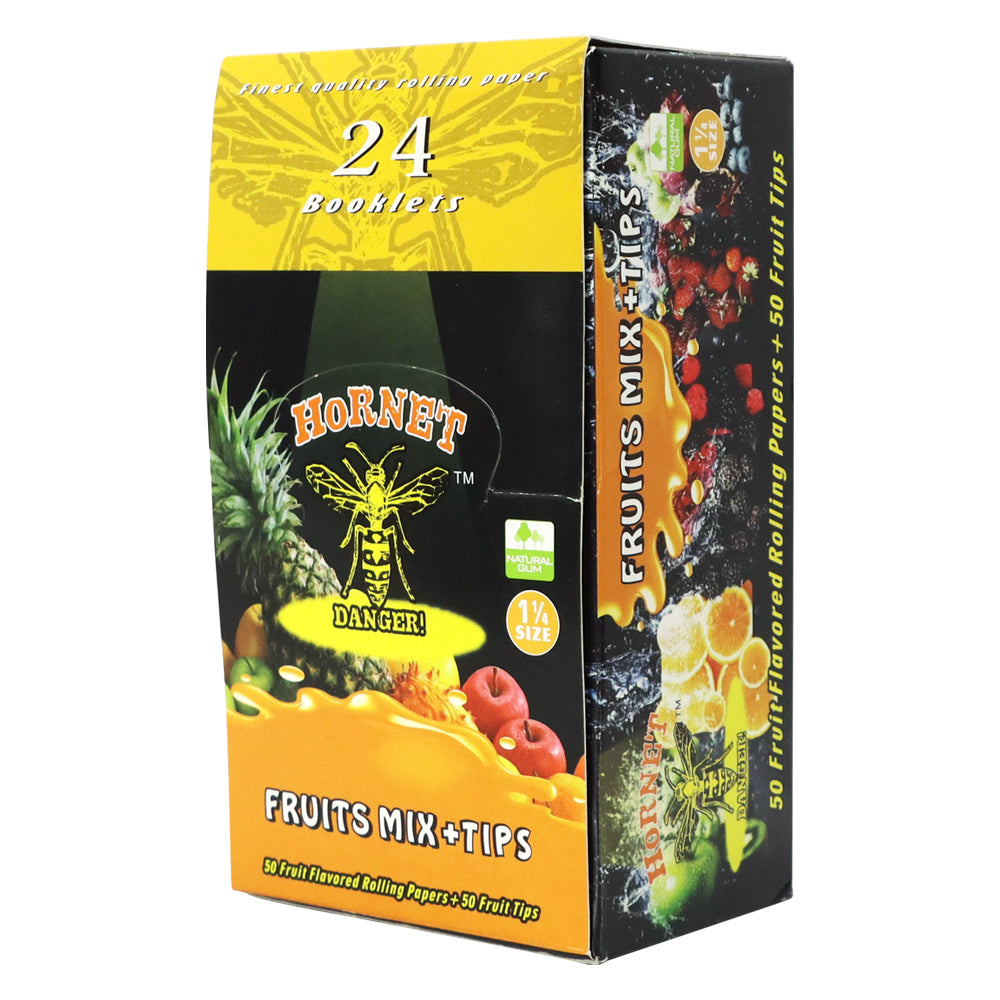 Hornet 78mm Mix Fruit Flavors Rolling Papers, Slow Burning Rolling Paper, Natural Rolling Paper, 50 Piece / Pack 50 Pack / Box
