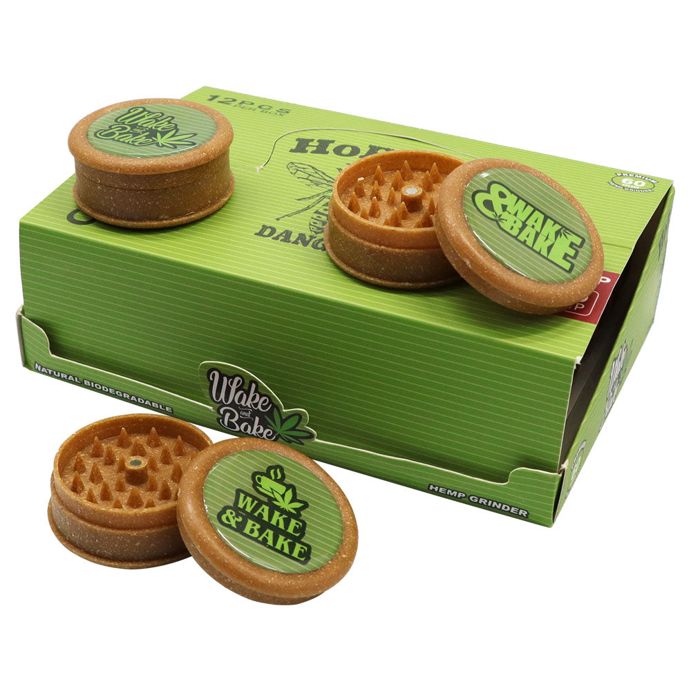 HORNET Biodegradable Plastic Herb Grinder, 2 Layers Ø 63 Size Plant Fiber Grinder, Portable Smoker Grinder, 12 PCS / Box
