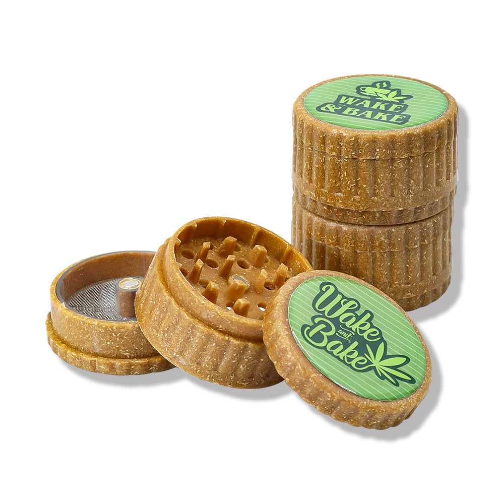 HORNET Biodegradable Plastic Herb Grinder, 3 Layers Ø 63 Size Plant Fiber Grinder, Portable Smoker Grinder, 12 PCS / Box