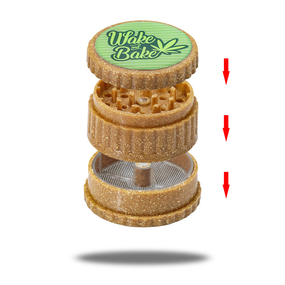 HORNET Biodegradable Plastic Herb Grinder, 3 Layers Ø 63 Size Plant Fiber Grinder, Portable Smoker Grinder, 12 PCS / Box