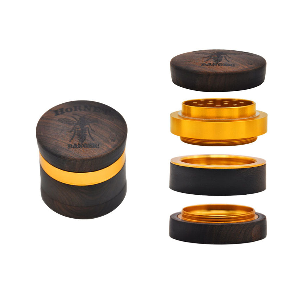 HORNET Rosewood Herb Grinder, 4 Lay Ø 60 Tobacco Grinder, Noble Weed Grinder with Gift Box