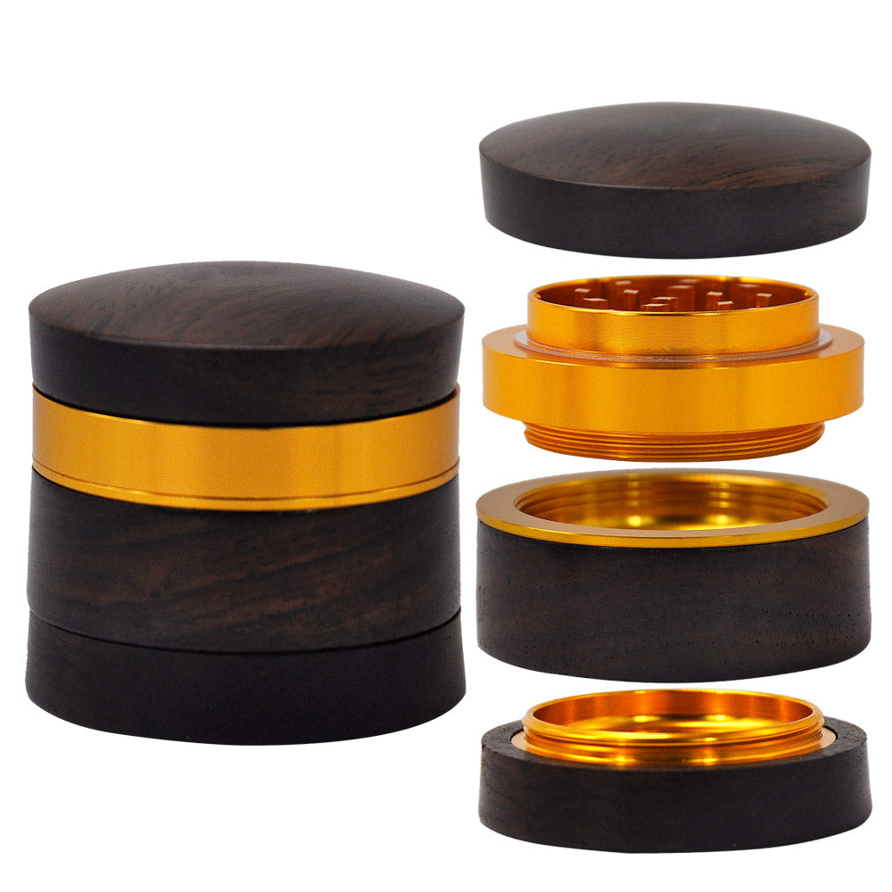 HORNET Rosewood Herb Grinder, 4 Lay Ø 60 Tobacco Grinder, Noble Weed Grinder with Gift Box