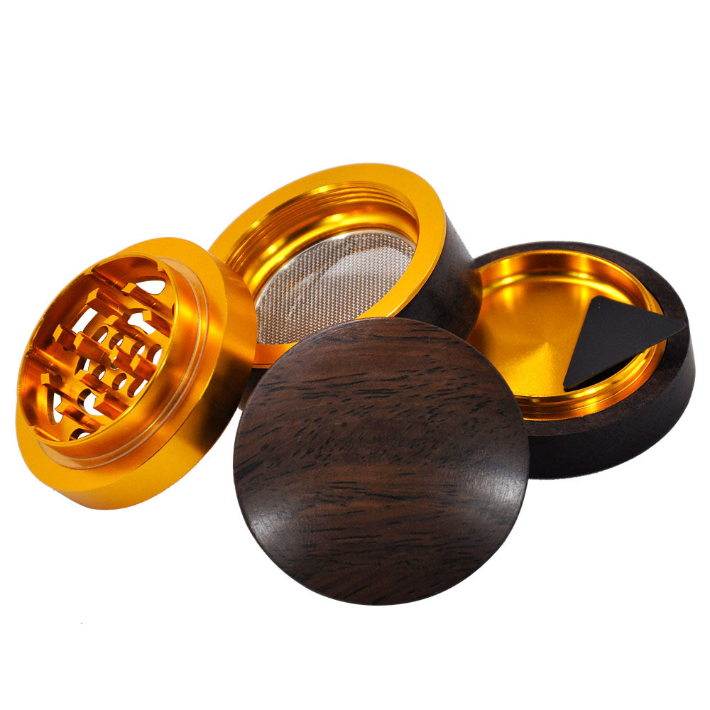 HORNET Rosewood Herb Grinder, 4 Lay Ø 60 Tobacco Grinder, Noble Weed Grinder with Gift Box