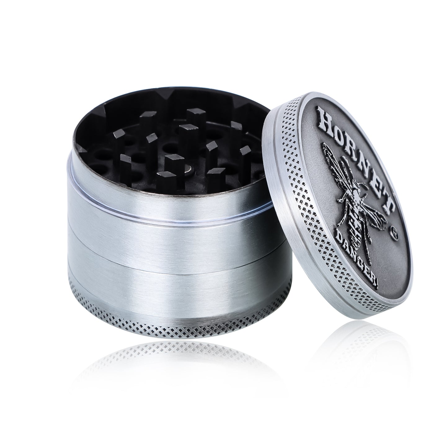HORNET Zinc Alloy Herb Grinder, 4 Lay Ø 50 Smoker Grinder, Portable & Easy Clean Metal Herbal Grinder, 6 PCS / Box