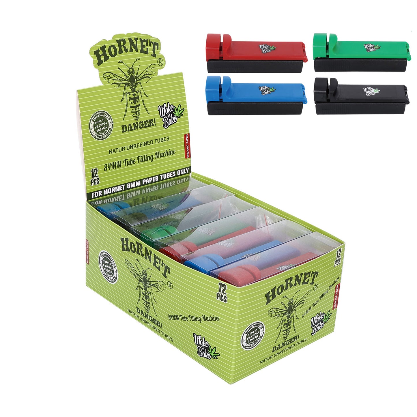 HORNET 84 mm Cigarette Injector Rolling Machine, Quick Tube Filing & Hand Operated Tool Rolling Machine, 12 PCS / Box