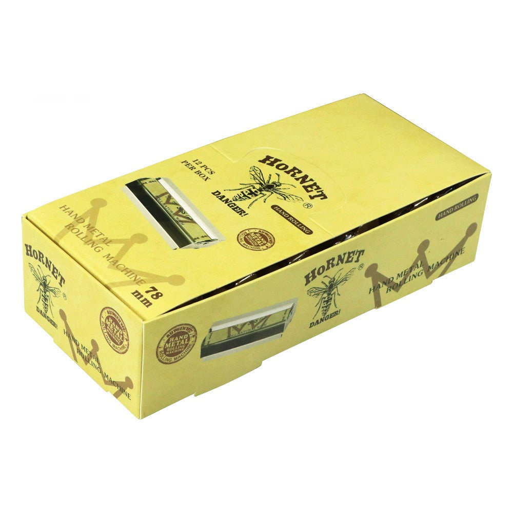 HORNET 1 1/4 Size Metal Rolling Machine, Portable Cigarette Rolling Machine, 12 PCS / Box
