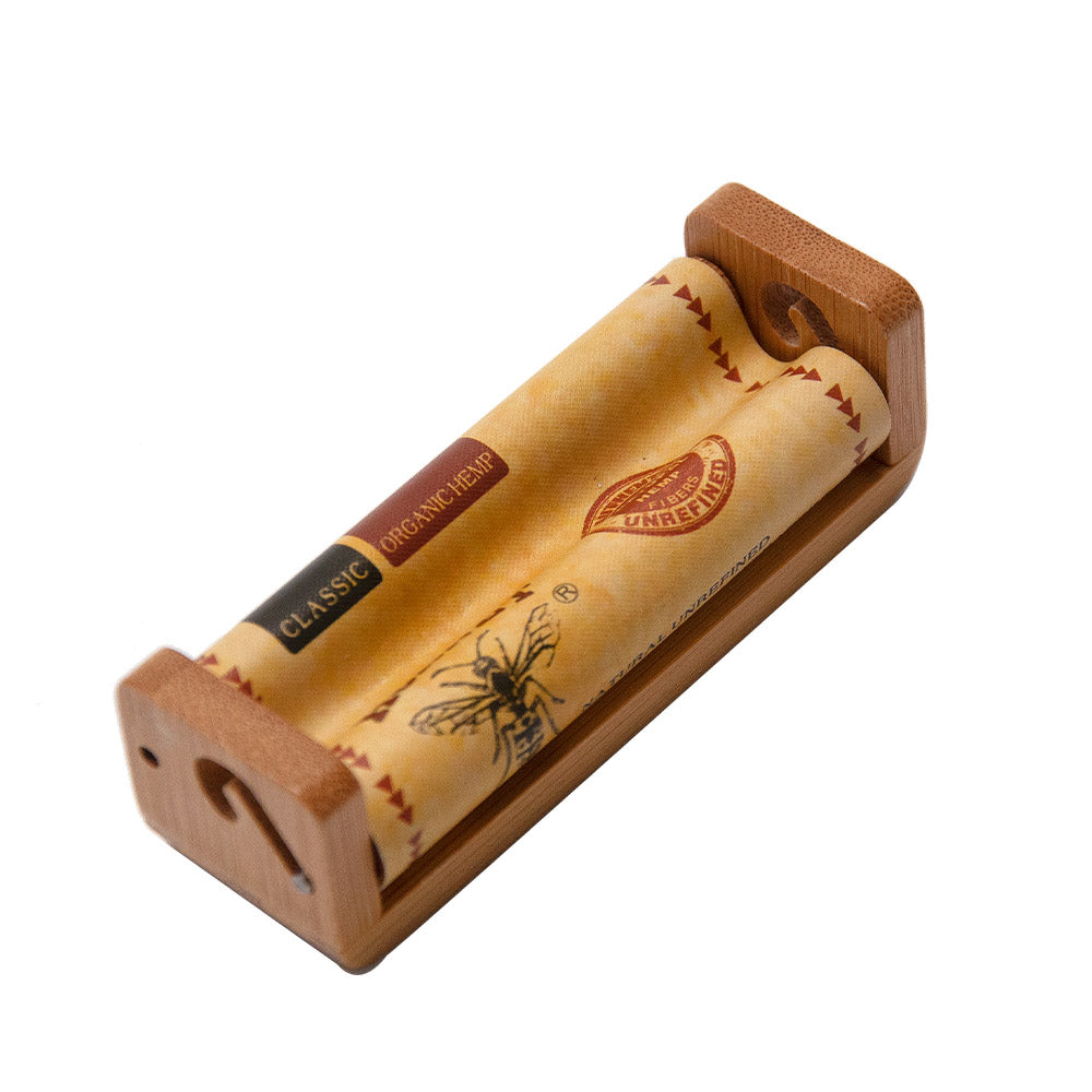 HORNET 1 1/4 Size Natural Bamboo Rolling Machine, Portable Rolling Machine, 12 PCS / Box