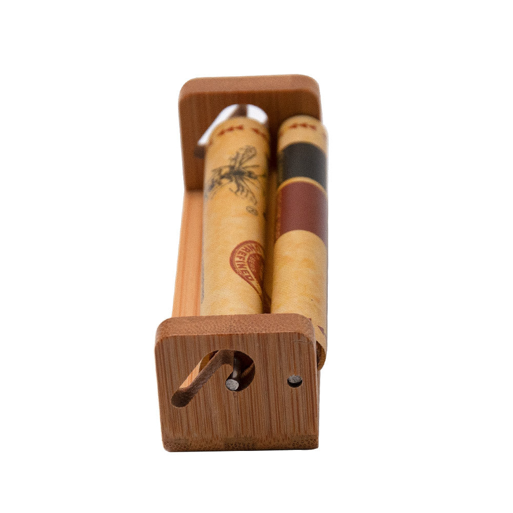 HORNET 1 1/4 Size Natural Bamboo Rolling Machine, Portable Rolling Machine, 12 PCS / Box