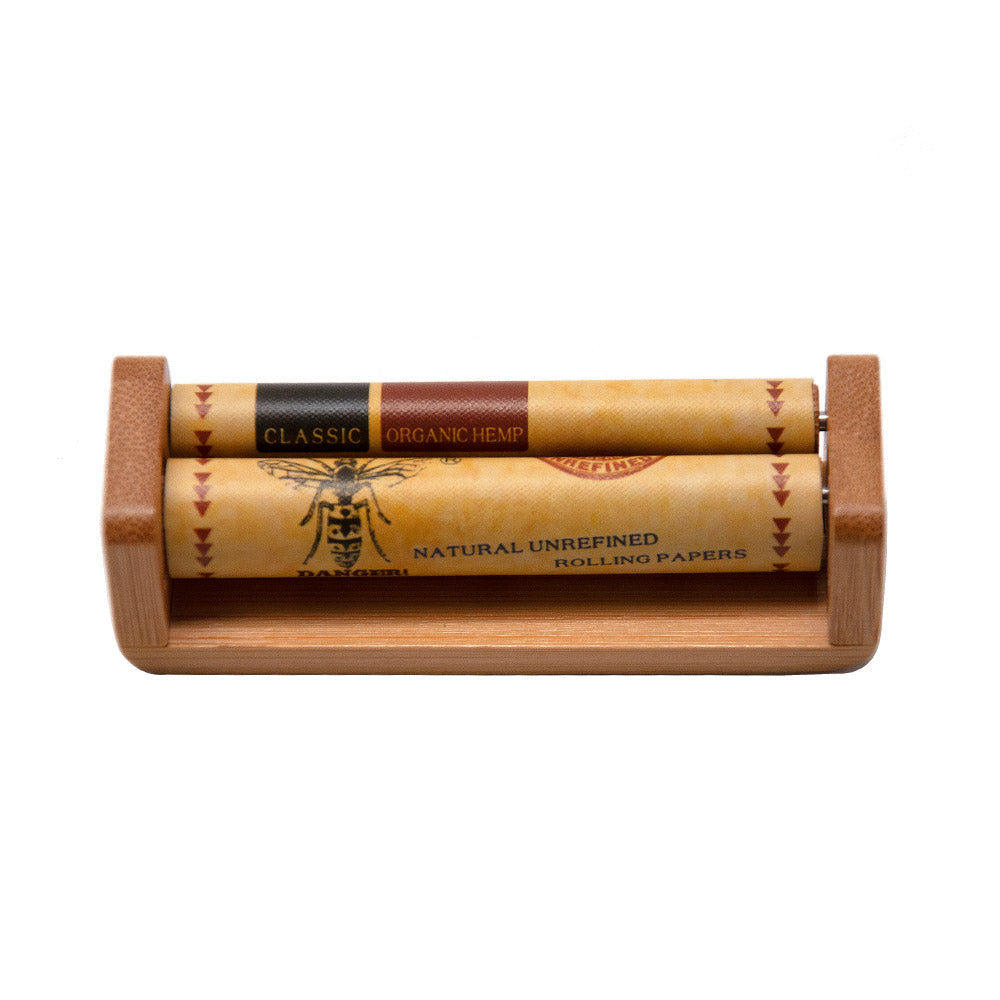 HORNET 1 1/4 Size Natural Bamboo Rolling Machine, Portable Rolling Machine, 12 PCS / Box