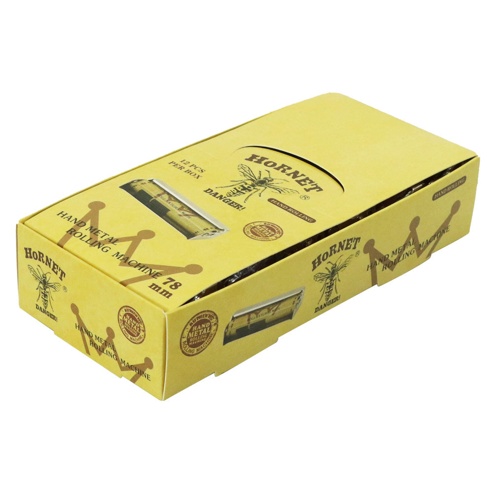 HORNET 1 1/4 Size Metal Rolling Machine, Portable Cigarette Rolling Machine, 12 PCS / Box