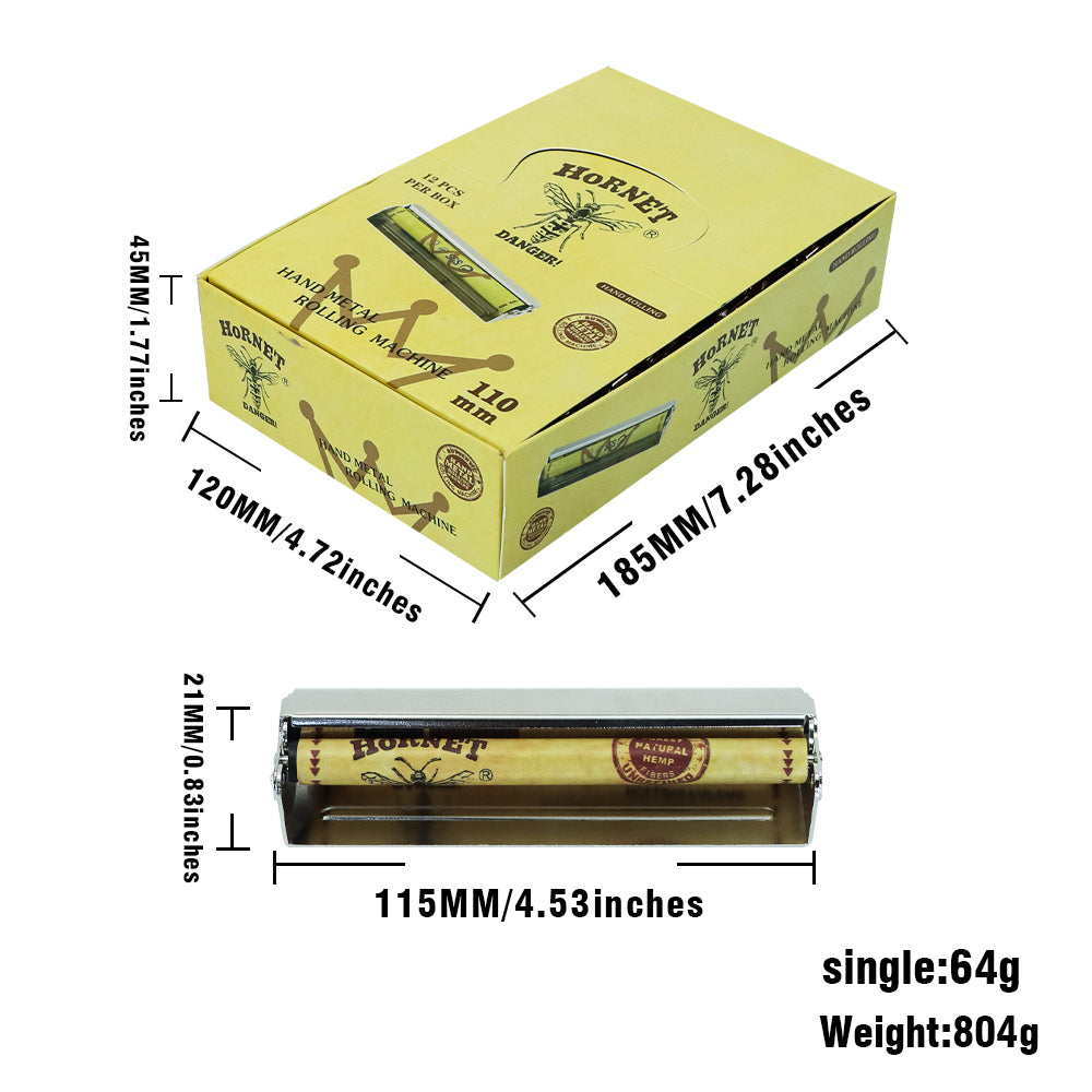 HORNET King Size Metal Rolling Machine, Portable Cigarette Rolling Machine, 12 PCS / Box