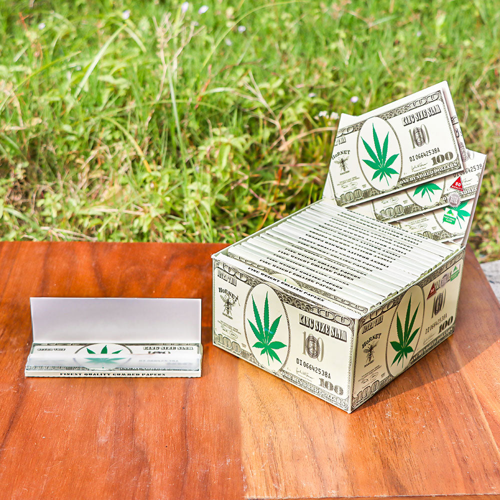 HORNET Dollar Painting Rolling Paer, King Size Slim Cigarette Rolling Paper, Slow Buring Rolling Papers, 32 PCS / Pack 50 Packs / Box