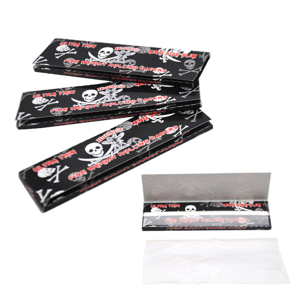 HORNET Skull Painting Rolling Paer, King Size Slim Cigarette Rolling Paper, Slow Buring Rolling Papers, 32 PCS / Pack 50 Packs / Box