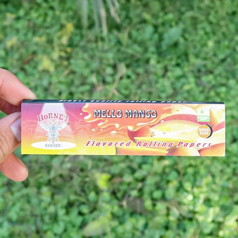 HORNET 1 1/4 Mango Flavors Rolling Papers, Slow Burning Rolling Paper, Natural Rolling Paper, 50 Piece / Pack 50 Pack / Box
