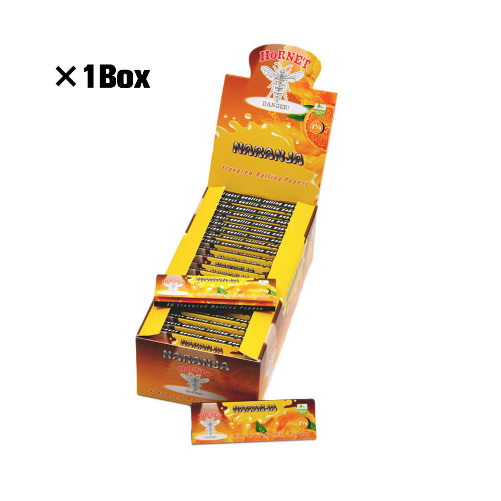 Hornet 1 1/4 Size Naranja Flavors Rolling Papers, Slow Burning Rolling Paper, Natural Rolling Paper, 50 Piece / Pack 50 Pack / Box