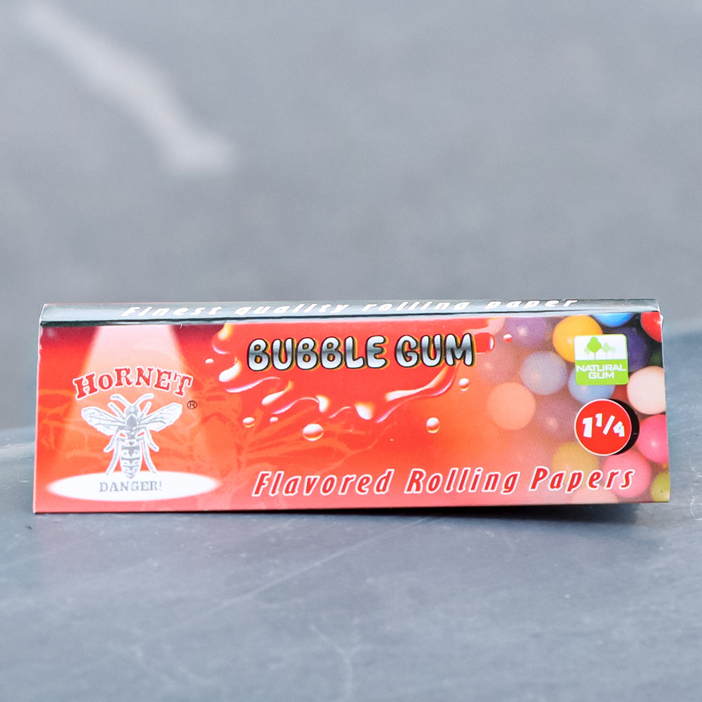 Hornet 1 1/4 Size Bubble Gum Flavors Rolling Papers, Slow Burning Rolling Paper, Natural Rolling Paper, 50 Piece / Pack 50 Pack / Box