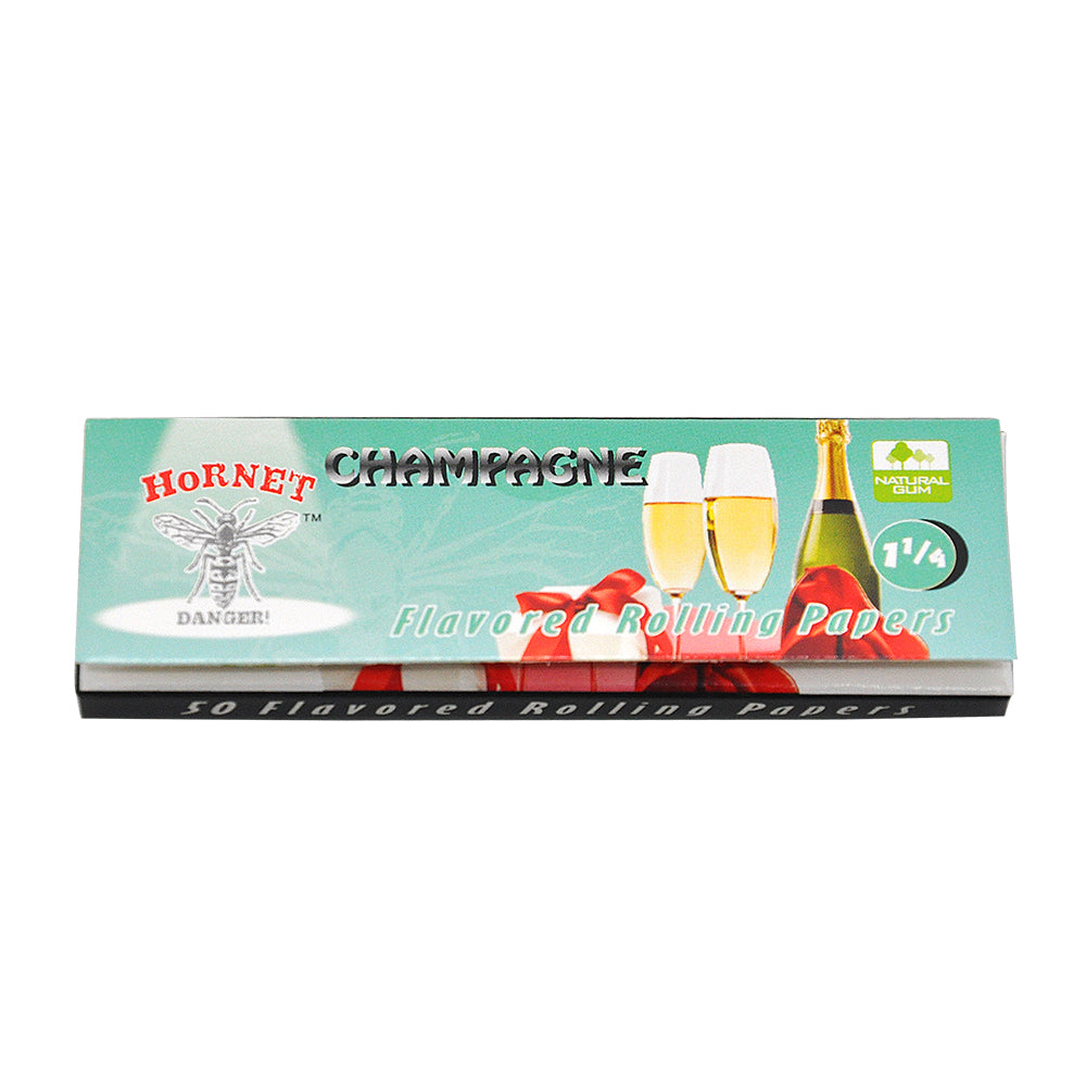 HORNET 1 1/4 Size Champagne Flavors Rolling Papers, Slow Burning Rolling Paper, Natural Rolling Paper, 50 Piece / Pack 50 Pack / Box
