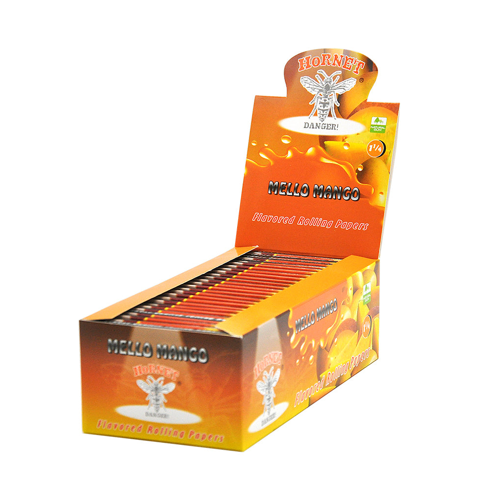 HORNET 1 1/4 Mango Flavors Rolling Papers, Slow Burning Rolling Paper, Natural Rolling Paper, 50 Piece / Pack 50 Pack / Box