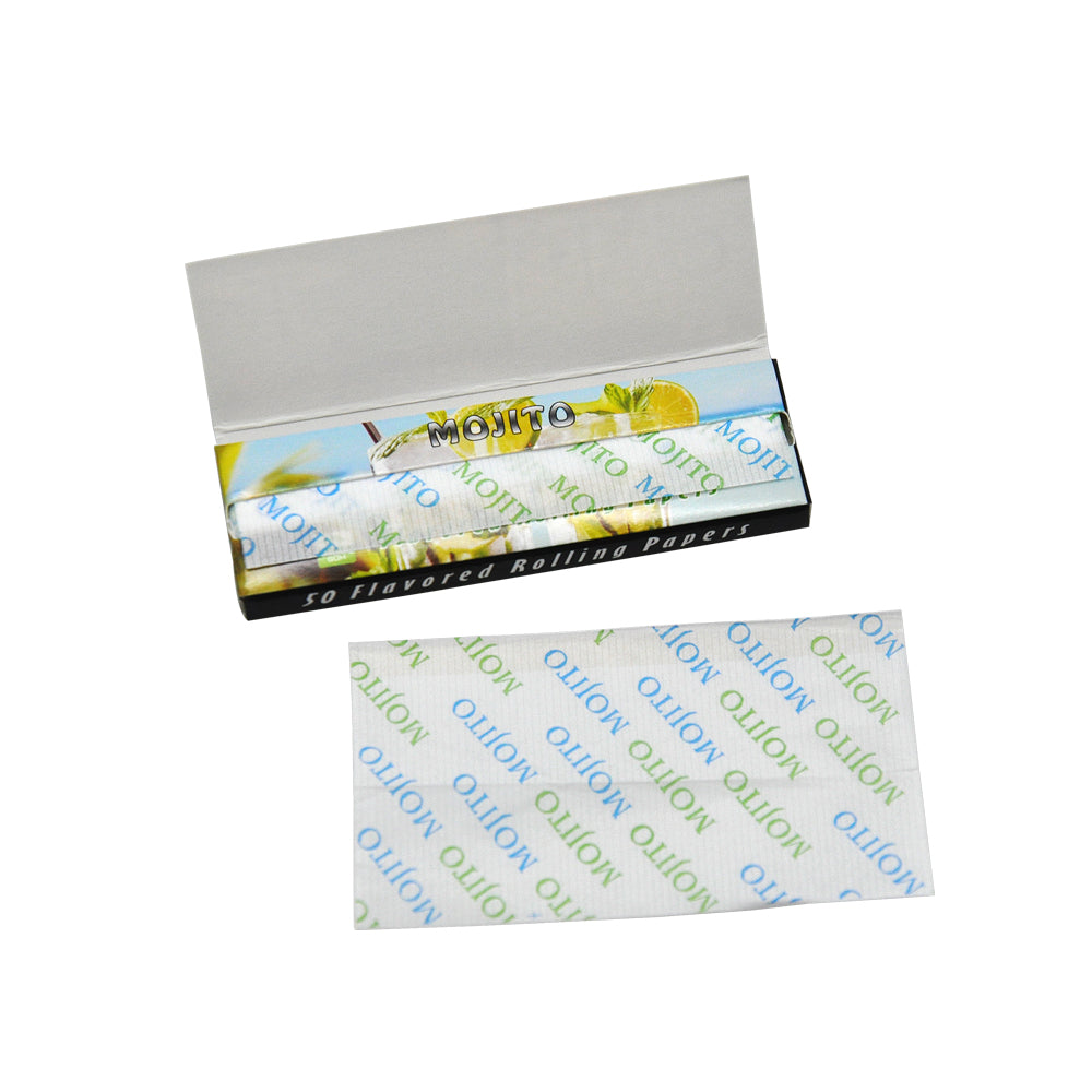 HORNET 1 1/4 Mojito Flavors Rolling Papers, Slow Burning Rolling Paper, Natural Rolling Paper, 50 Piece / Pack 50 Pack / Box