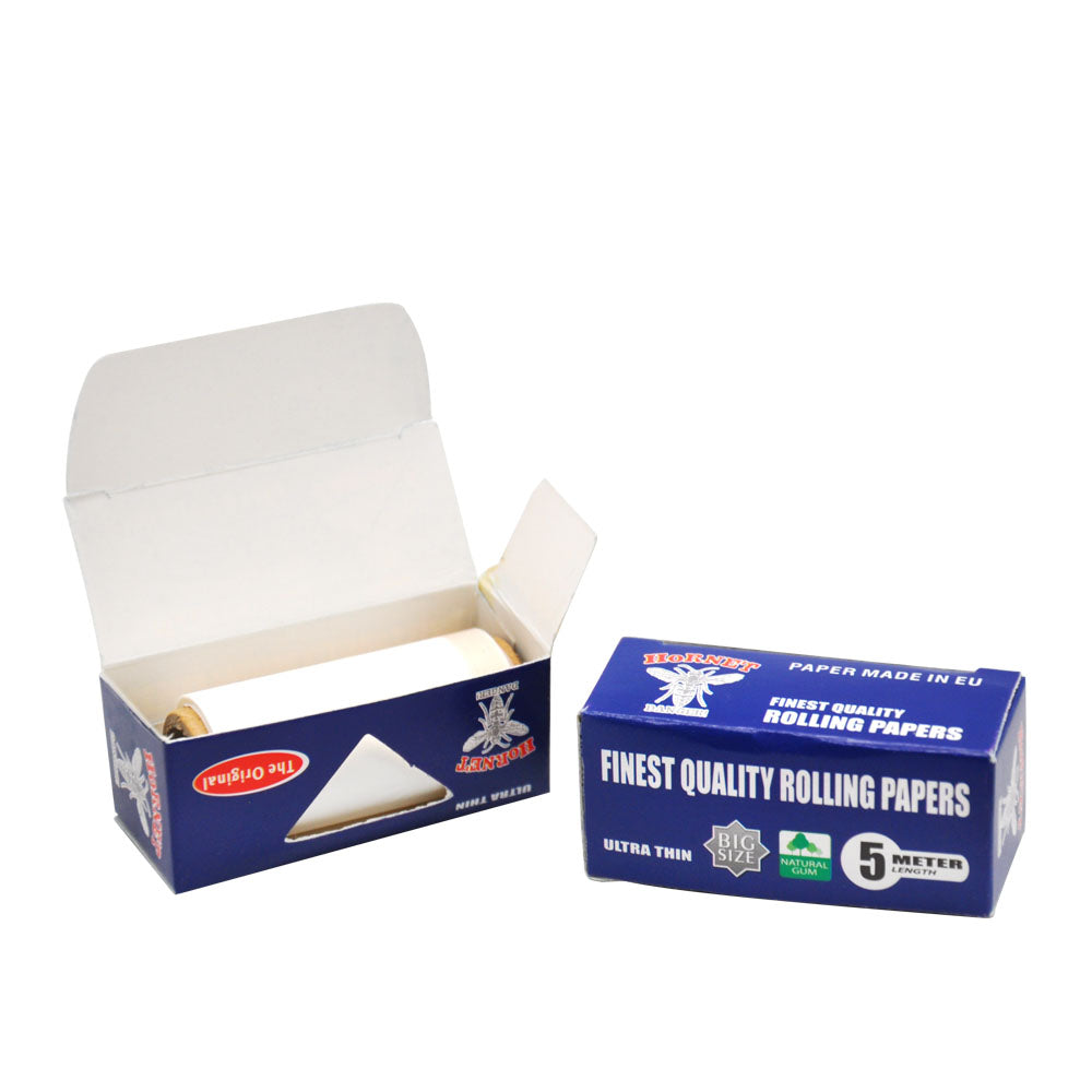 HORNET Blue Style Rolling Paper Rolls, 5 m Free Rolling Papers, Organic Rolling Paper Rolls, 24 PCS / Box